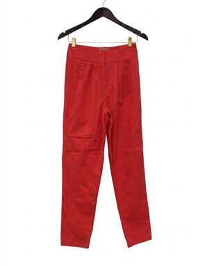 ASOS Red Paperbag Waist Straight Leg Pants size 4